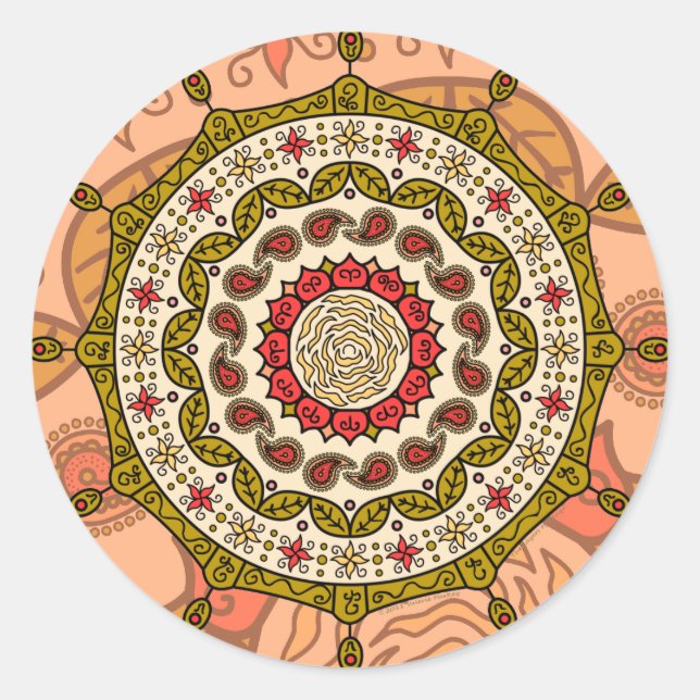 Rond Sticker or Imaginaire Mehndi (Devant)
