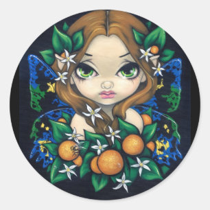 Rond Sticker "Orange Blossom Fairy"