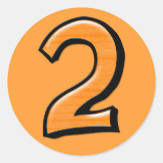 Rond Sticker orange Silly Numéro 2