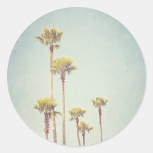 Rond Sticker Palm Trees de Californie vintage