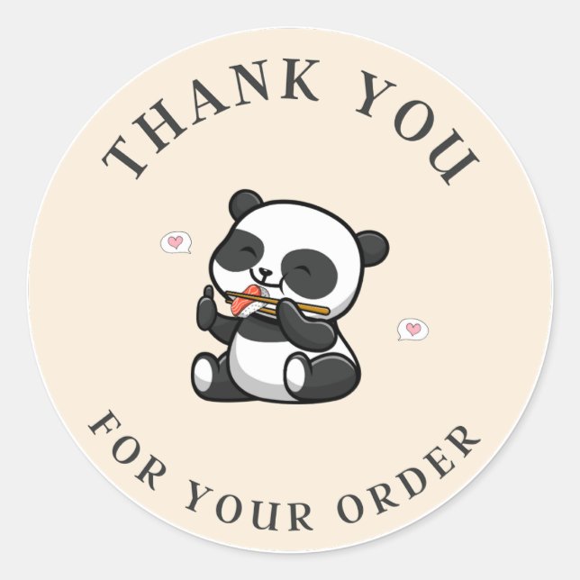 Rond Sticker Panda Merci (Devant)