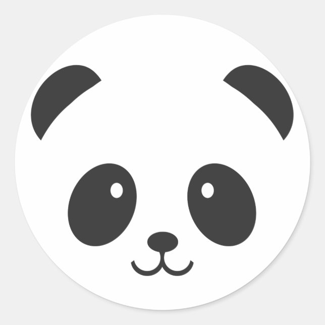 Rond Sticker Panda mignon et mignon (Devant)