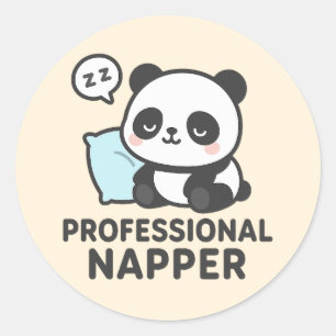 Rond Sticker Panda Napper Professionnel