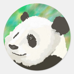 Rond Sticker Panda Peint