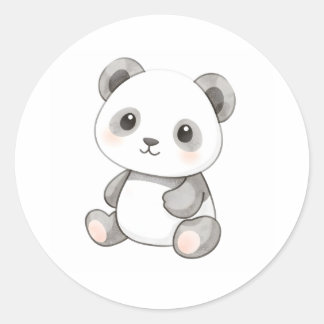 Rond Sticker Panda pour bébé mignon Illustration de l'a