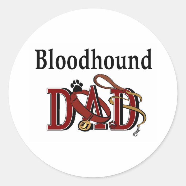 Rond Sticker papa Bloodhound (Devant)