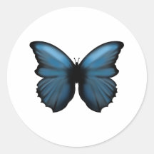 Sticker papillon bleu