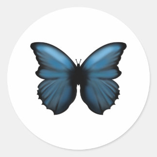Rond Sticker papillon bleu