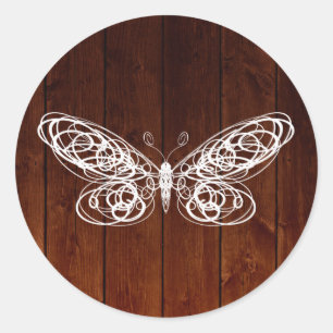 Rond Sticker papillon de la carte