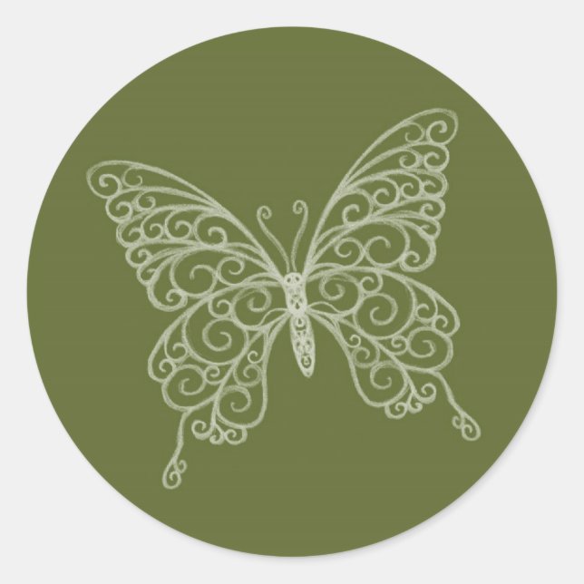 Rond Sticker papillon Filigree (Devant)