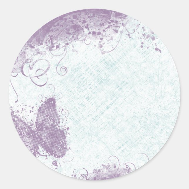 Rond Sticker Papillon Grunge (Devant)
