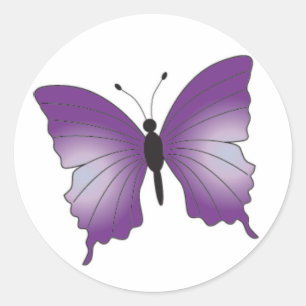 Rond Sticker papillon pourpre