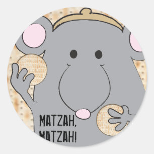Rond Sticker Pâques Cercle "Matzah Matzah"