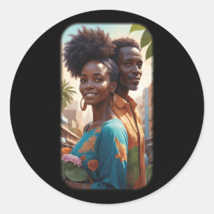 Rond Sticker Paradise Black Love série S1
