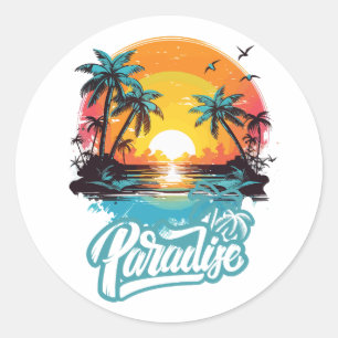 Rond Sticker Paradise Hawaii