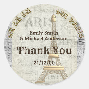 Rond Sticker Paris Custom Parchment Vintage Merci