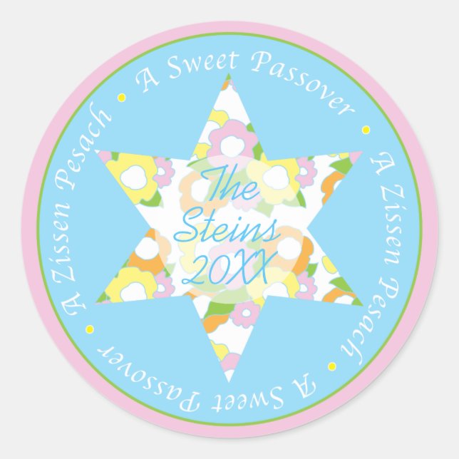 Rond Sticker Passover Cercle "Fleurs Pâques" (Devant)