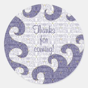 Rond Sticker Passover Cercle "Paisley by the Sea"