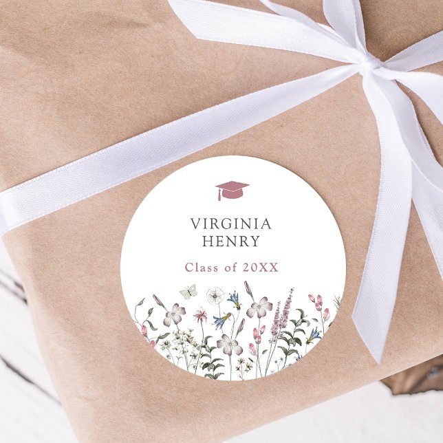 Rond Sticker Pastel Floral Graduation (Pastel Floral Graduation Sticker by Painted Paperie
)