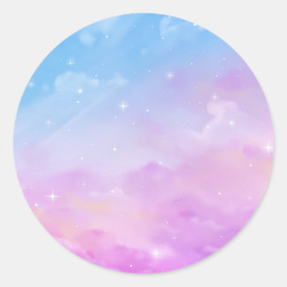 Rond Sticker Pastel Sky Galaxy
