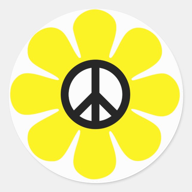 Rond Sticker Peace Daisy (Devant)