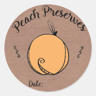 Rond Sticker Peach Preserve avec espace pour la date
