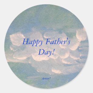 Rond Sticker Peinture des nuages blancs fête des pères