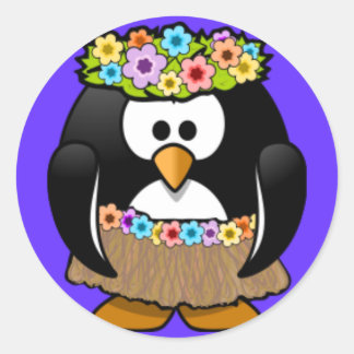 Rond Sticker - Penguin Hoola Dancer