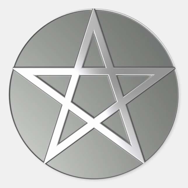 Rond Sticker Pentacle Argent (Devant)