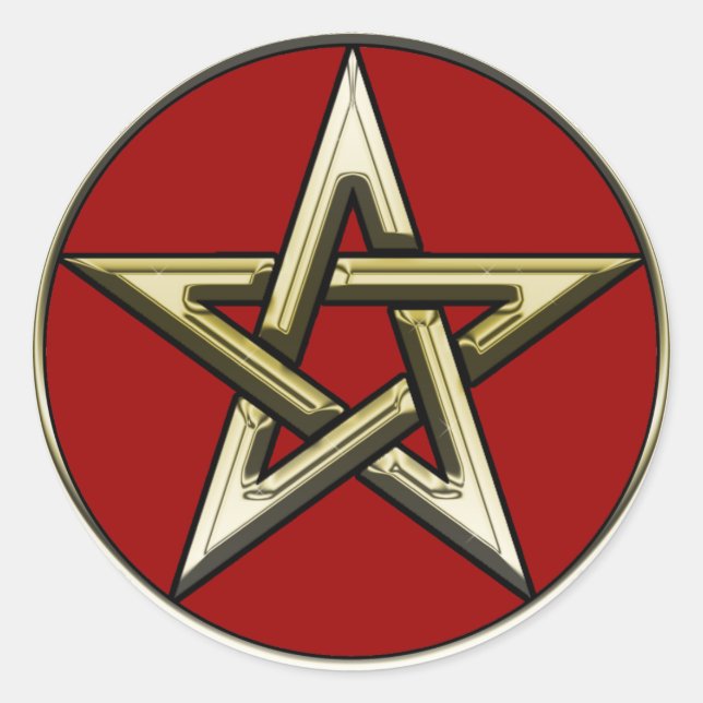 Rond Sticker Pentagram Classique (Devant)