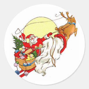 Rond Sticker Père Noël de Noël