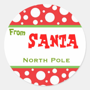 Rond Sticker Père Noël de Noël