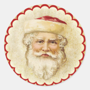 Rond Sticker Père Noël vintage Old World