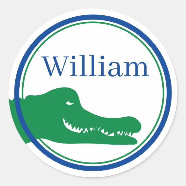 Rond Sticker personnalisé Alligator (Devant)
