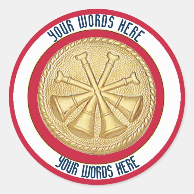 Rond Sticker personnalisé Bugle Chef adjoint 4 (Devant)