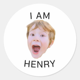 Rond Sticker personnalisé drôle visage Anniversaire Cor