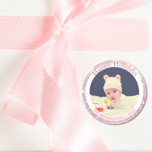 Rond Sticker personnalisé pour la première fille de Noë