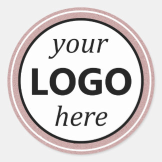 Rond Sticker photo en papier Kraft Lilac votre logo cir