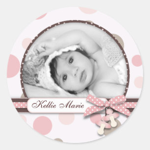 Rond Sticker photo fille R