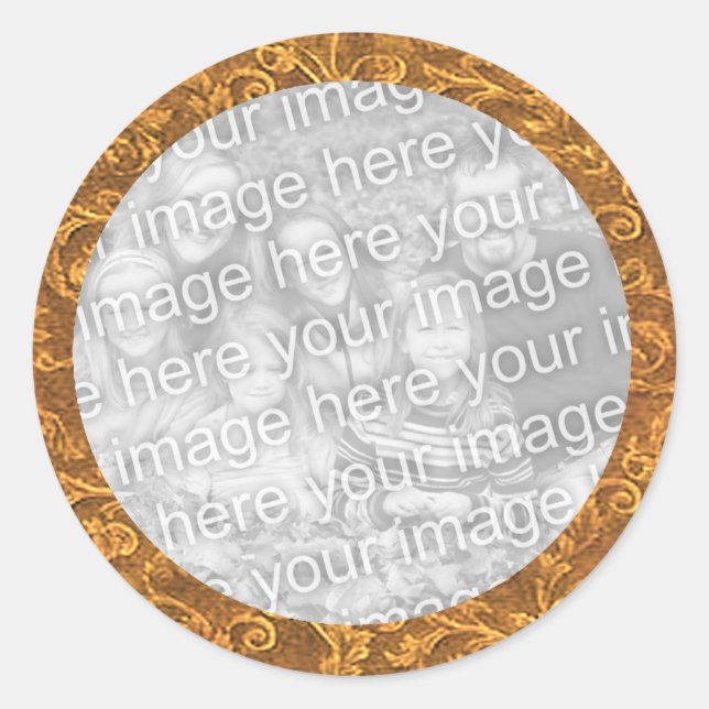 Rond Sticker photo Gold Swirl Modèle (Devant)