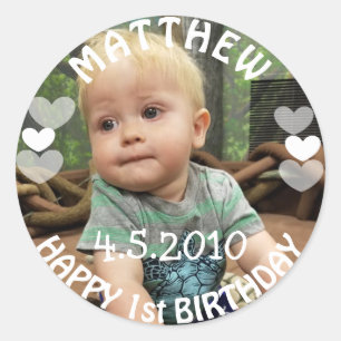 Rond Sticker photo premier anniversaire