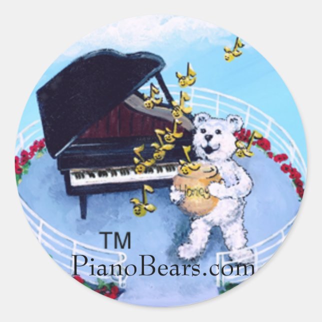 Rond Sticker Piano Bears Stories (Devant)