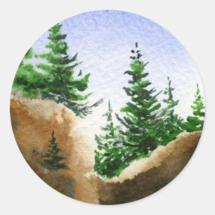 Rond Sticker Pine Tree