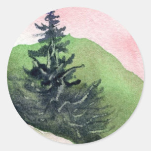 Rond Sticker Pine Tree