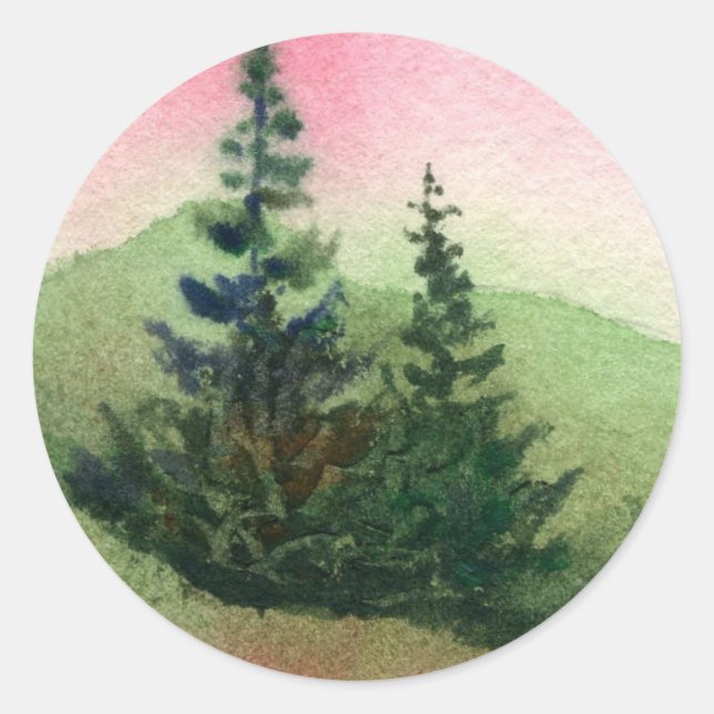 Rond Sticker Pine Tree (Devant)