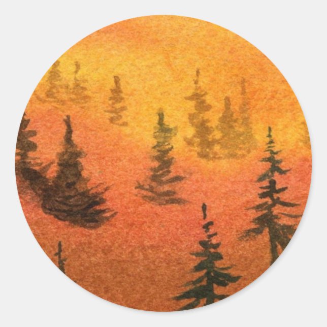 Rond Sticker Pine Tree (Devant)