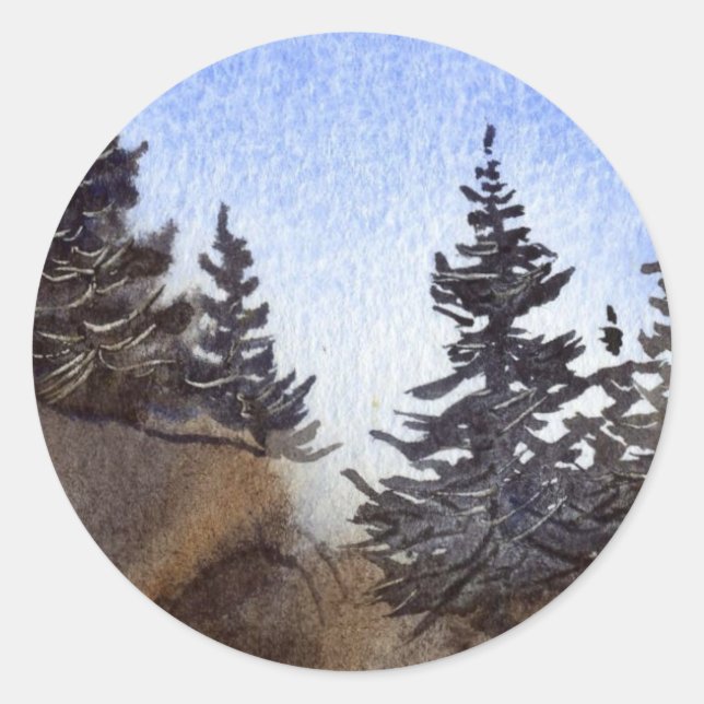 Rond Sticker Pine Tree (Devant)