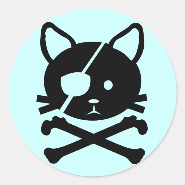 Rond Sticker Pirate de chat (Devant)