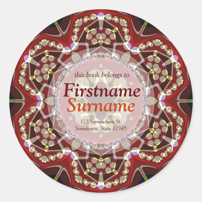 Rond Sticker plaque d'art géométrique Aztec (Devant)