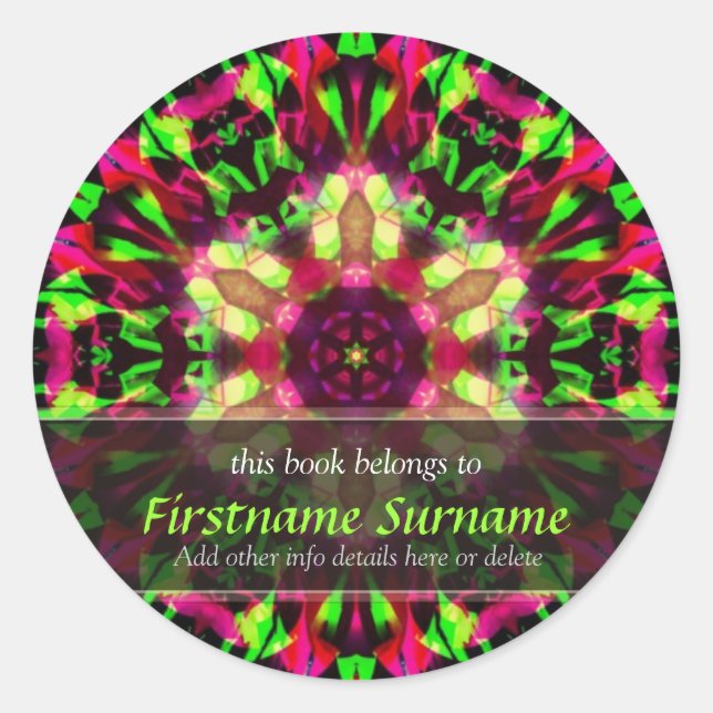 Rond Sticker Plaque Psychedelic Funtimes Art (Devant)
